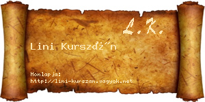 Lini Kurszán névjegykártya
